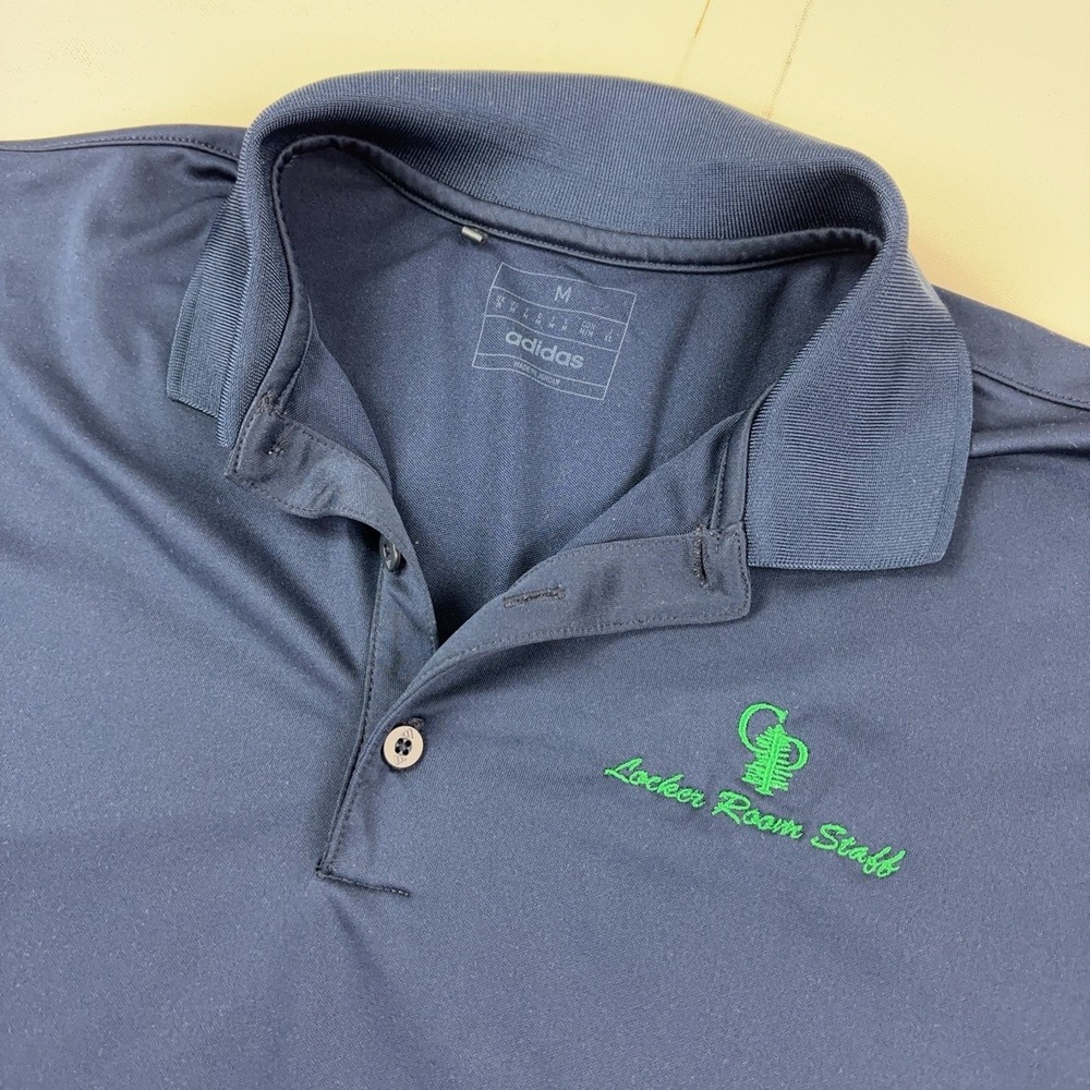 Calusa Pines Adidas Polo Shirt Mens M Blue Locker Room Staff Golf Short Sleeve